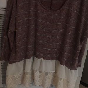 Maroon colored top